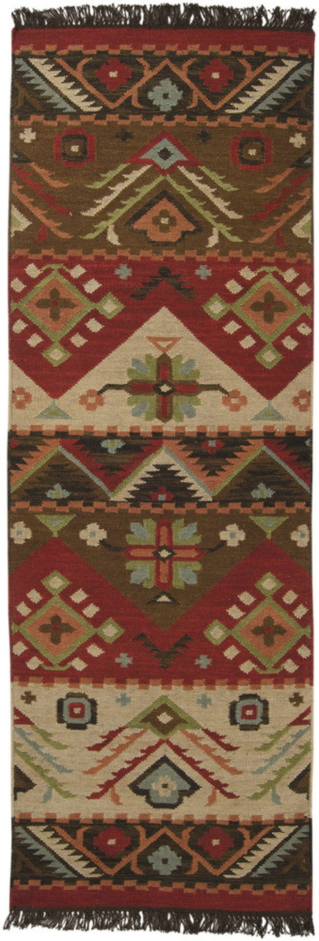 Surya Jewel Tone jt-8 Red / Brown / Beige / Turquoise Rugs.