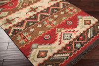 Surya Jewel Tone Jt-8 Khaki, Dark Red, Dark Brown, Rose Southwestern Area Rug