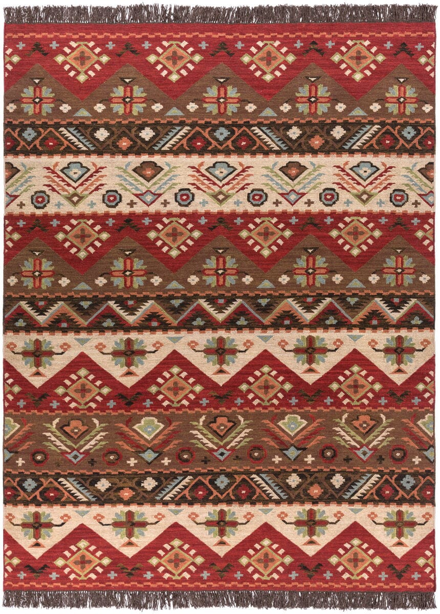 Surya Jewel Tone jt-8 Red / Brown / Beige / Turquoise Rugs.