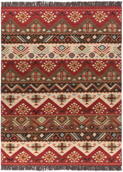 Surya Jewel Tone Jt-8 Khaki, Dark Red, Dark Brown, Rose Southwestern Area Rug