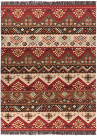 Surya Jewel Tone Jt-8 Khaki, Dark Red, Dark Brown, Rose Southwestern Area Rug