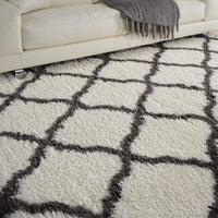 Nourison Luxe Shag Lxs02 White Shag Area Rug