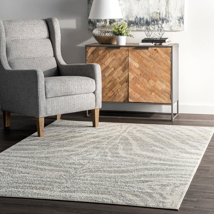 Nuloom Royal Zebra Stripes Nro3111C Gray Area Rug