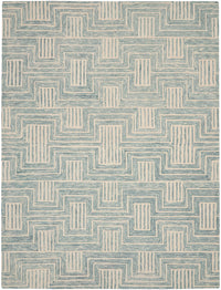 Nourison Interlock Itl06 Ivory/Turquoise Area Rug