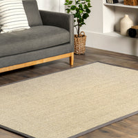 Nuloom Bordered Chloe Sisal Nbo3632B Gray Area Rug