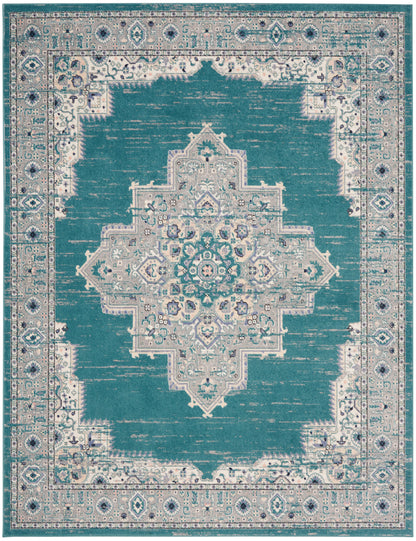 Nourison Passion Psn03 Turquoise Grey Area Rug