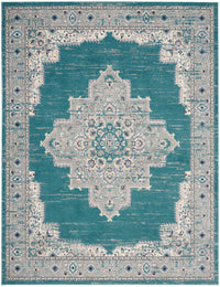 Nourison Passion Psn03 Turquoise Grey Area Rug