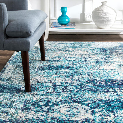 Nuloom Vintage Shuler Nvi2238B Ocean Blue Area Rug