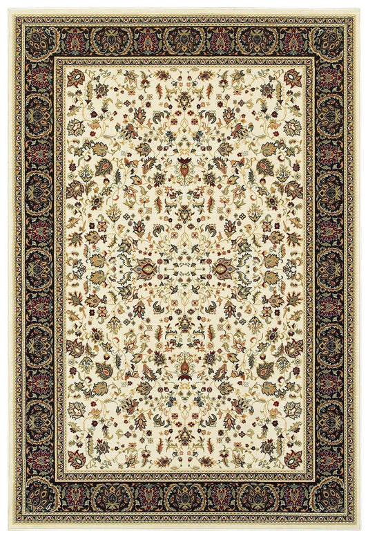 Oriental Weavers Sphinx Kashan 108X1 Ivory / Black Area Rug