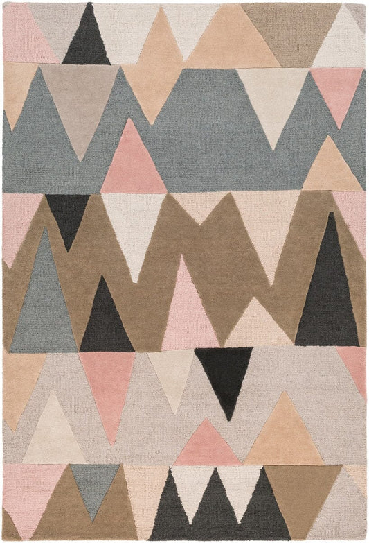 Surya Kennedy Kdy-3015 Camel, Denim, Ivory, Taupe, Charcoal Geometric Area Rug