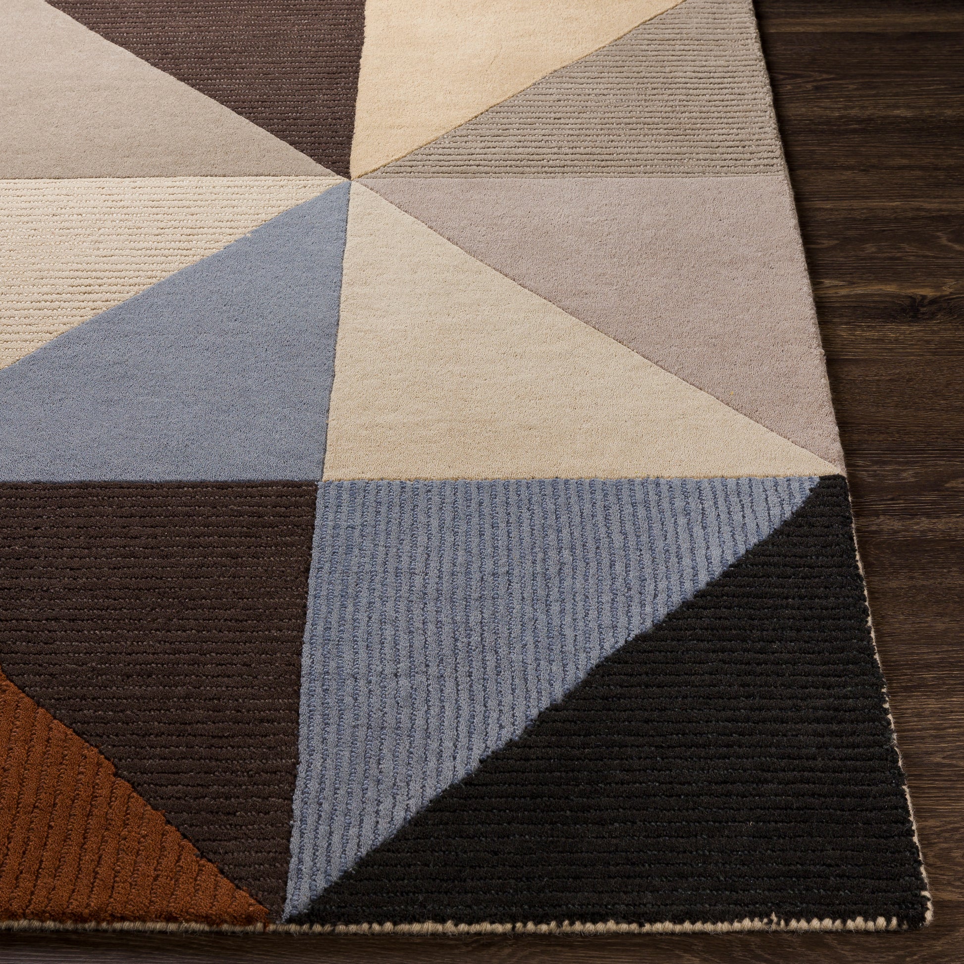 Surya Kennedy Kdy-3030 Denim, Khaki, Taupe, Charcoal Area Rug