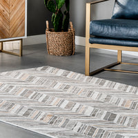 Nuloom Masha Chevron Nma1461A Beige Area Rug