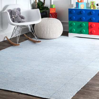 Nuloom Ago Hand Woven Nag2102E Light Blue Area Rug