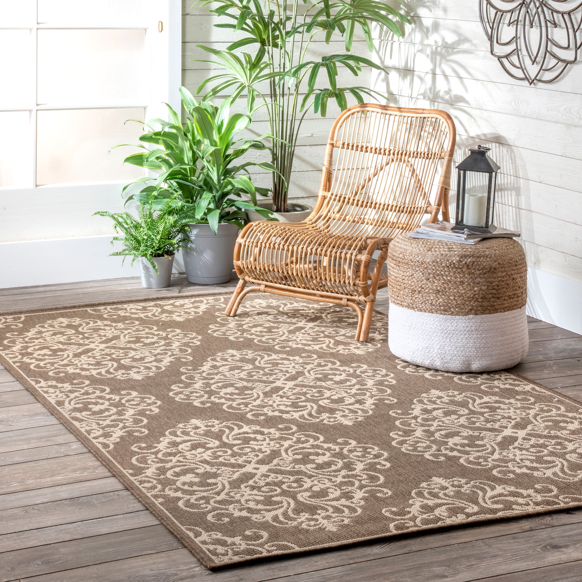 Nuloom Jazmine Coronated Trellis Nja2873A Beige Area Rug