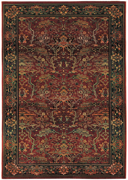 Oriental Weavers Sphinx Kharma 465r4 Red / Green Area Rug