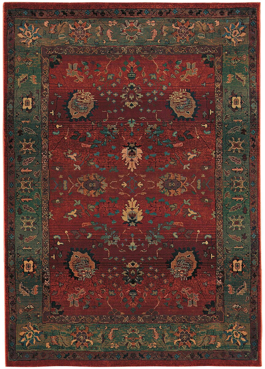 Oriental Weavers Sphinx Kharma 807c4 Red / Green Area Rug