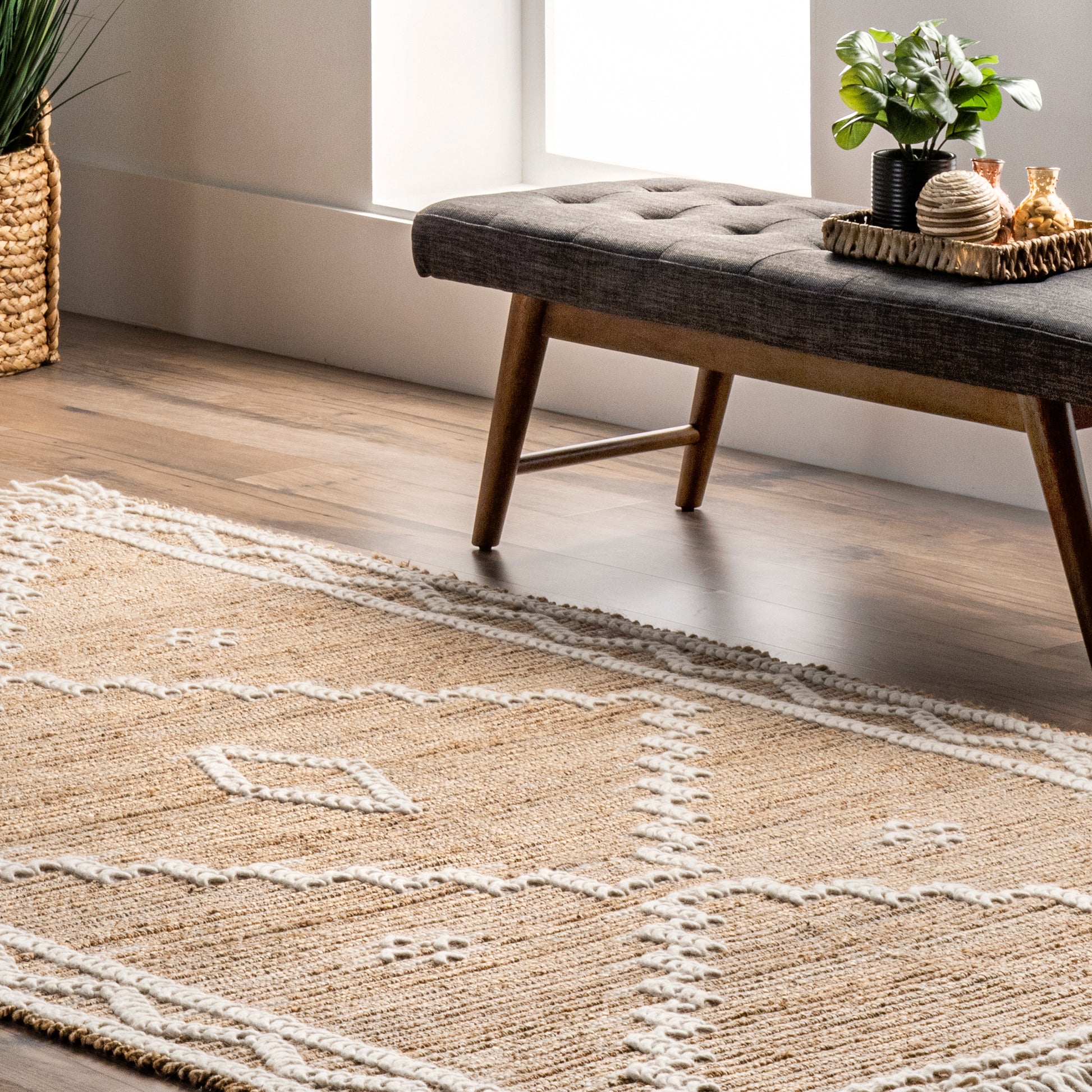 Nuloom Viola And Textured Nvi3582A Natural Area Rug