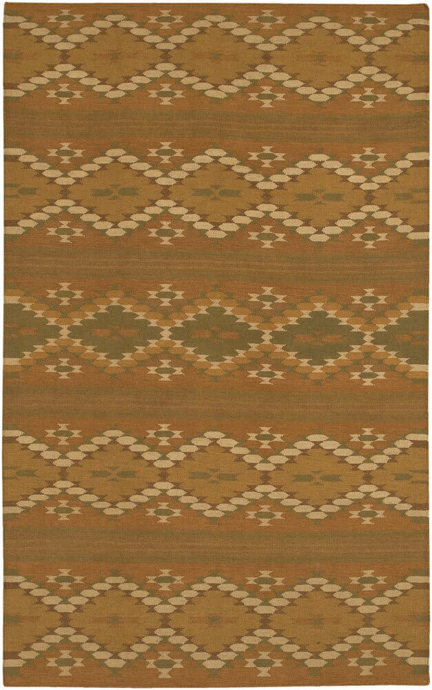 Chandra Kilim Kil2227 Brown / Beige / Green Southwestern Area Rug