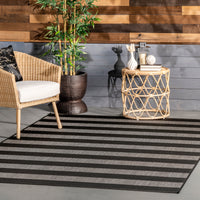 Nuloom Alexis Striped Nal2865A Black Area Rug