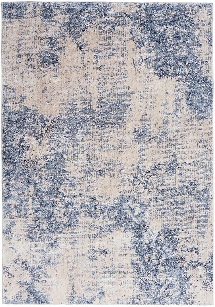 Nourison Silky Textures Sly01 Ivory / Blue Area Rug