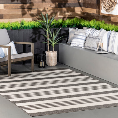 Nuloom Robin Multi Stripe Nro2866C Light Gray Area Rug