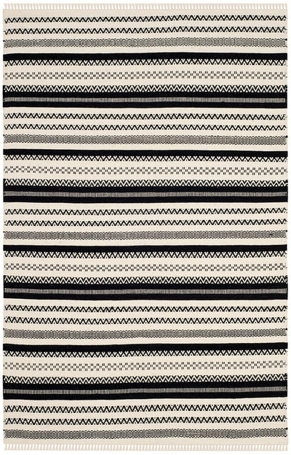 Safavieh Kilim Klm101C Ivory / Black Striped Area Rug