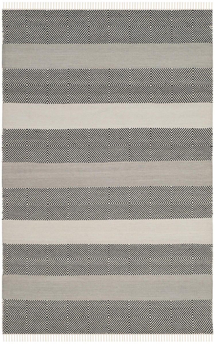 Safavieh Kilim Klm103A Grey / Black Striped Area Rug