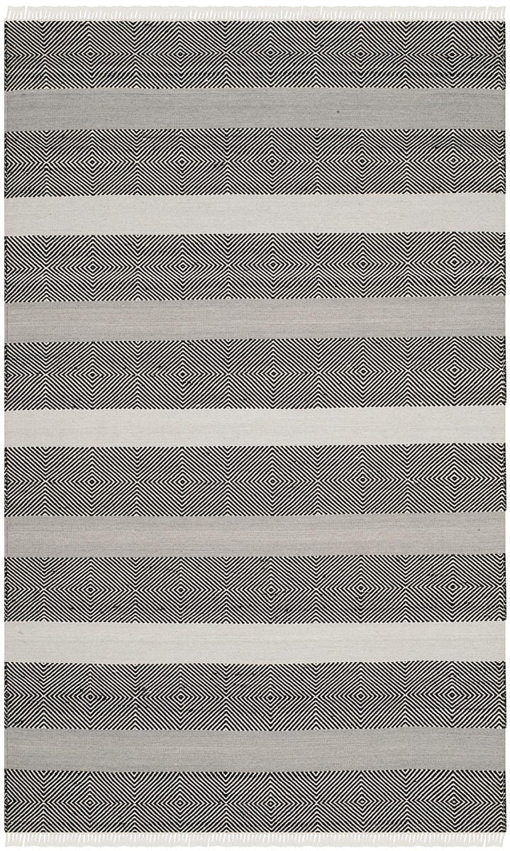 Safavieh Kilim Klm103A Grey / Black Striped Area Rug