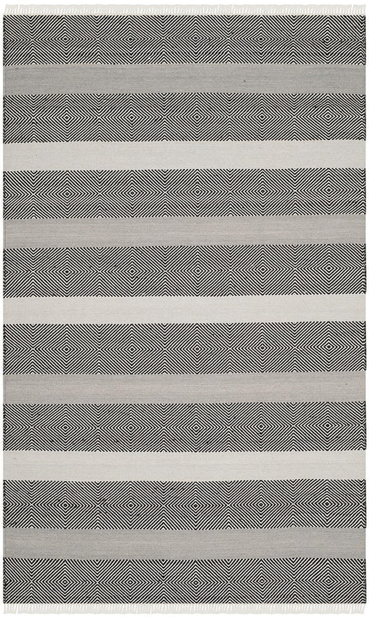 Safavieh Kilim Klm103A Grey / Black Striped Area Rug