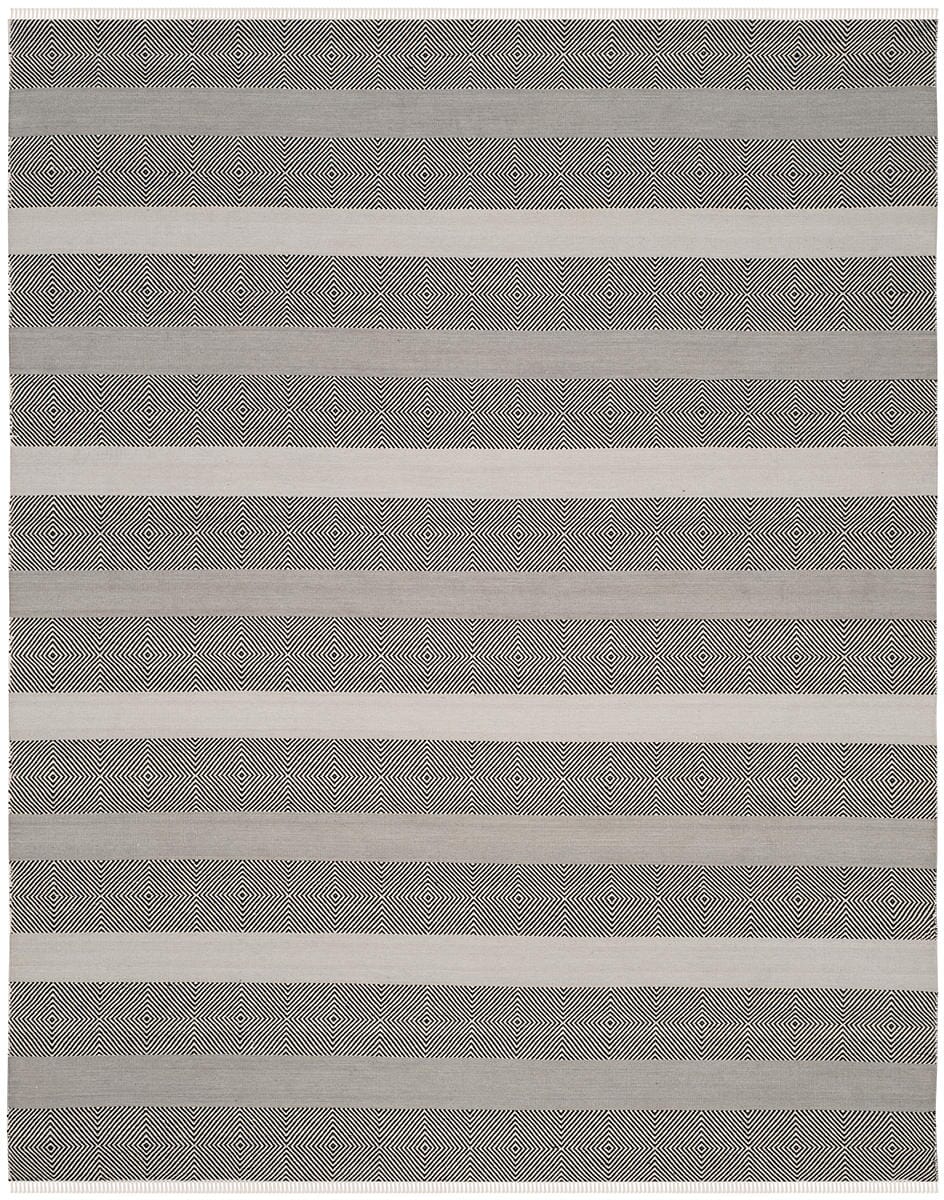 Safavieh Kilim Klm103A Grey / Black Striped Area Rug