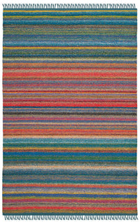 Safavieh Kilim Klm108B Blue / Orange Striped Area Rug