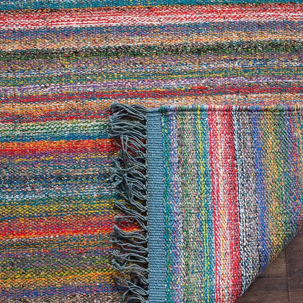 Safavieh Kilim Klm108B Blue / Orange Striped Area Rug