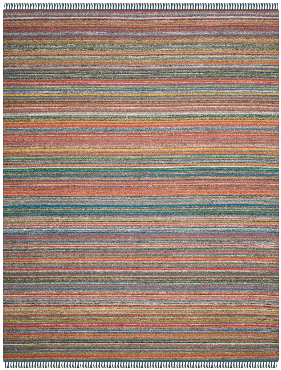 Safavieh Kilim Klm108B Blue / Orange Striped Area Rug