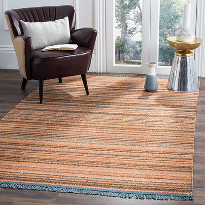 Safavieh Kilim Klm108C Light Pink / Grey Striped Area Rug