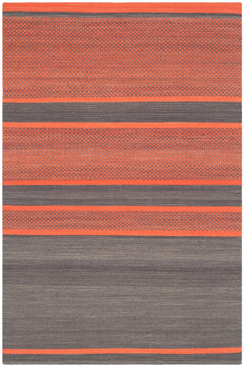 Safavieh Kilim Klm952C Dark Grey / Orange Striped Area Rug