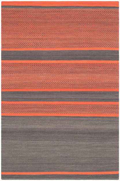 Safavieh Kilim Klm952C Dark Grey / Orange Striped Area Rug