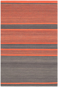 Safavieh Kilim Klm952C Dark Grey / Orange Striped Area Rug