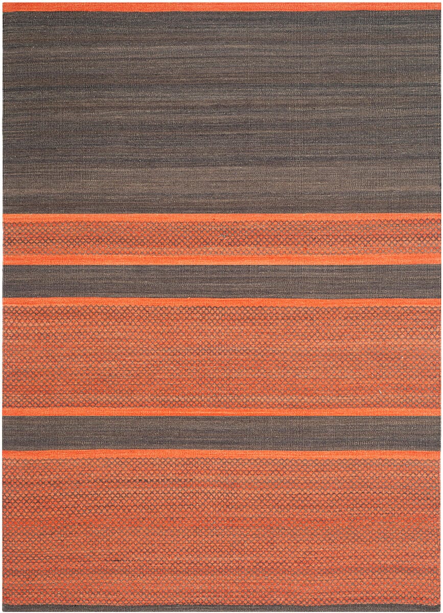 Safavieh Kilim Klm952C Dark Grey / Orange Striped Area Rug