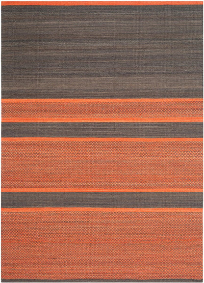 Safavieh Kilim Klm952C Dark Grey / Orange Striped Area Rug