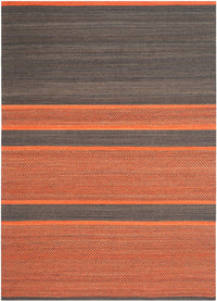 Safavieh Kilim Klm952C Dark Grey / Orange Striped Area Rug