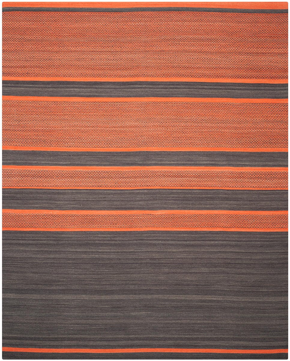 Safavieh Kilim Klm952C Dark Grey / Orange Striped Area Rug