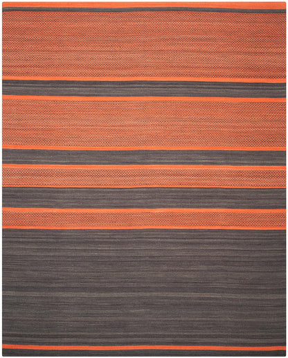 Safavieh Kilim Klm952C Dark Grey / Orange Striped Area Rug