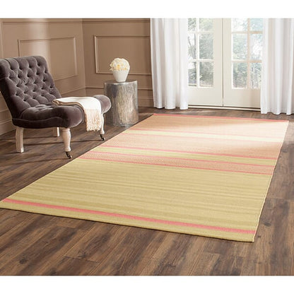 Safavieh Kilim Klm952E Lime / Pink Striped Area Rug