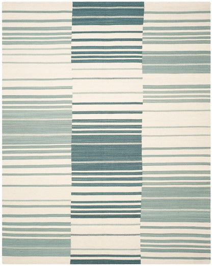 Safavieh Kilim Klm953A Blue / Ivory Striped Area Rug