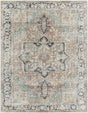 Surya Machine Washable Kemer Kmr-2307 Seafoam, Brick Red Rug.