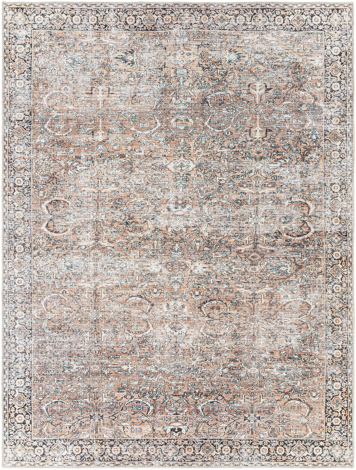 Surya Machine Washable Kemer Kmr-2308 Brown, Dark Brown Rug.