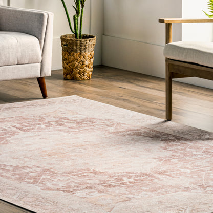 AreaRugs.com Wavaj Nwa1189A Light Pink Area Rug