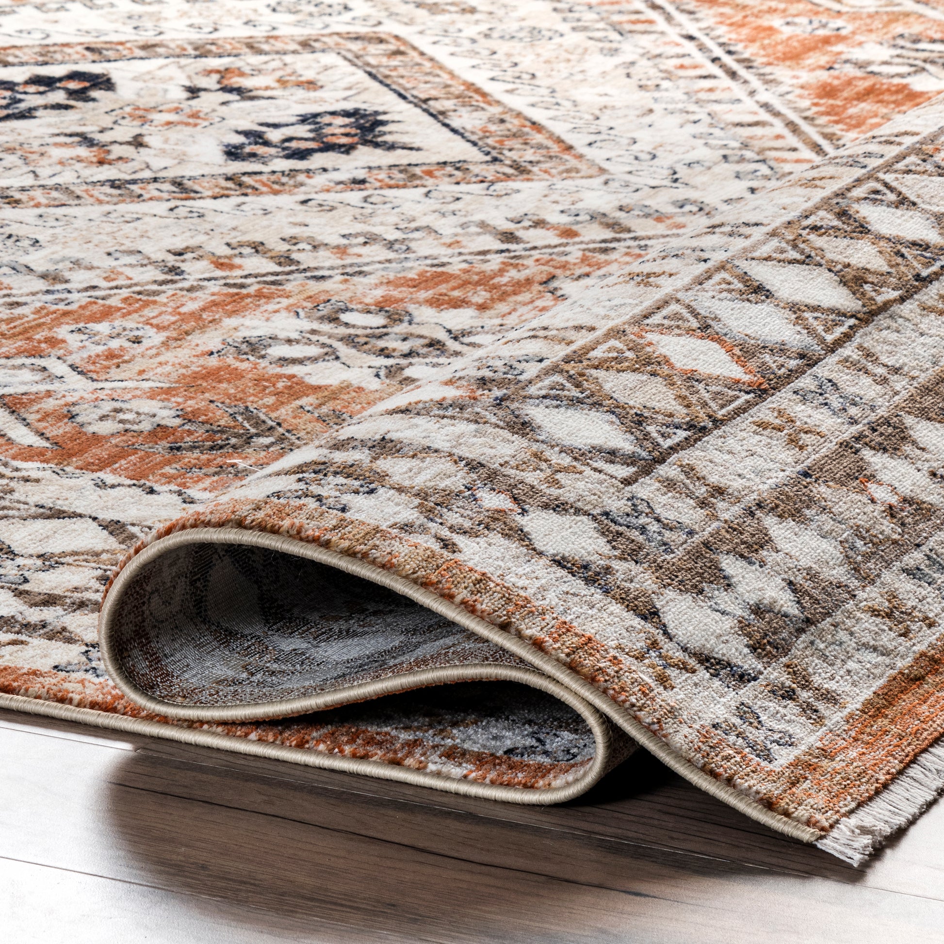 Nuloom Vanesa Distressedcbordered Nva1534A Rust Area Rug