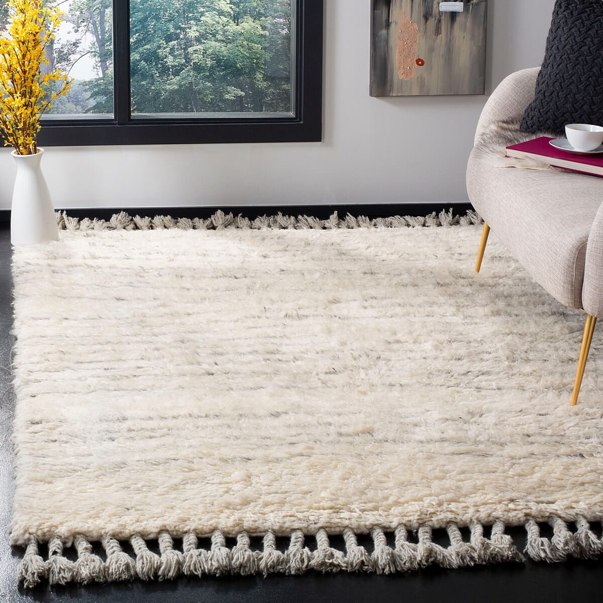 Safavieh Kenya Kny351A Ivory / Grey Moroccan Area Rug