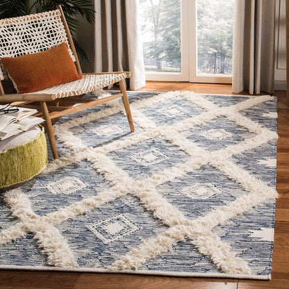 Safavieh Kenya Kny455M Blue / Ivory Moroccan Area Rug